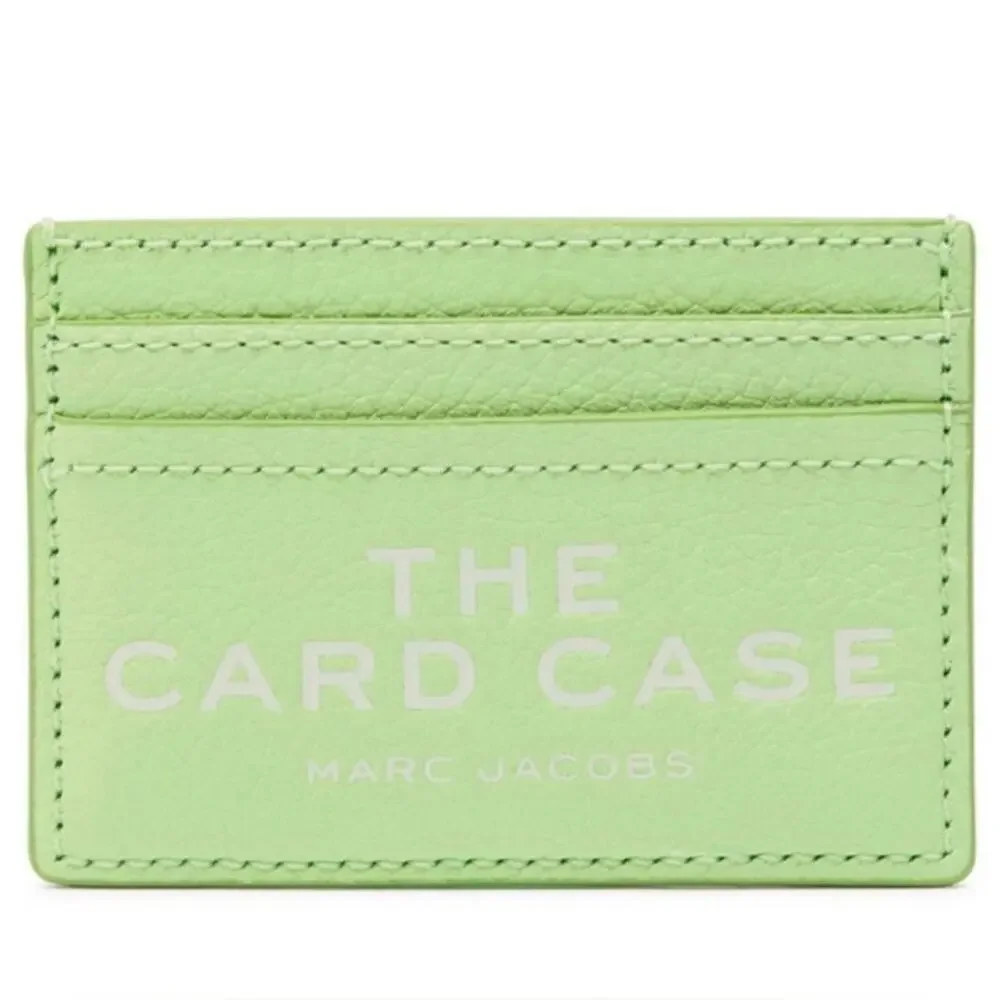 Marc Jacobs The Card Case in Mint Green Pebble Leather
